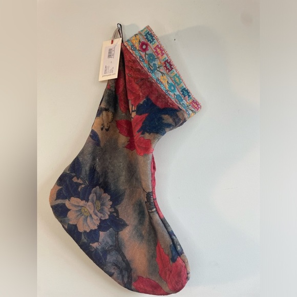NWT Johnny Was|| Silk Claret Holiday Stocking, Reversible - Picture 7 of 8